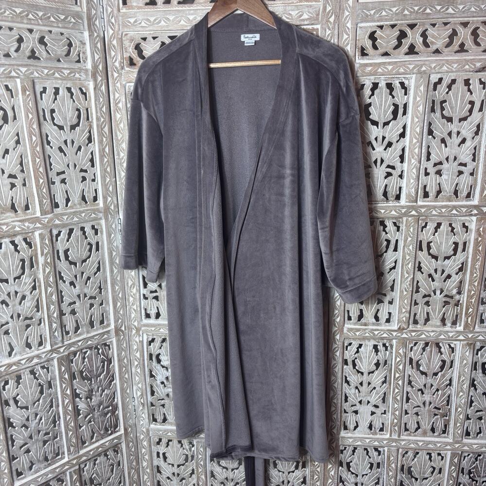 Splendid Women's Bathrobe Grey Loungewear Luxury Minimalist Soft Size 1X/3X